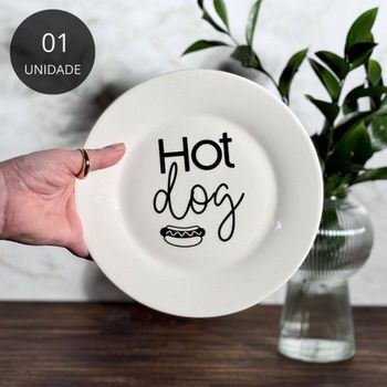 Prato de Porcelana Hot Dog - 20cm