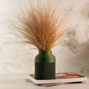 Vaso Canelado Textura Minimalista - Verde