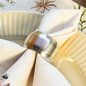 Porta Guardanapo em Metal Prata