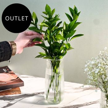 OUTLET Vaso de Vidro Canelado Slim 20cm - 750ml