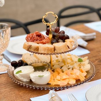 Suporte de Doces Duplo em Cristal Âmbar - Wolff