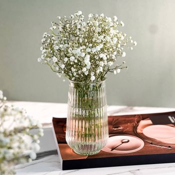 Vaso de Vidro Canelado Slim 15cm - 550ml