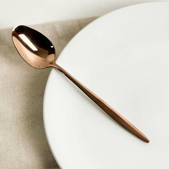 Colher Rose Gold De Aço Inox - Linha Premium