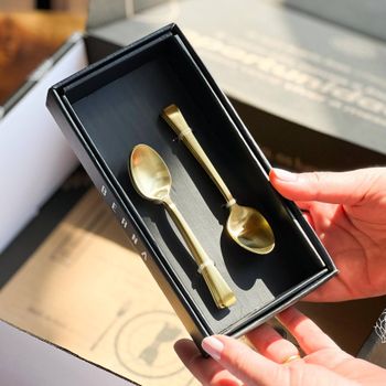 Kit 6 Colheres de Café Aço Inox Berna Champanhe Fosco 