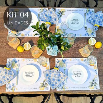 Kit 4 Americanos Impermeáveis- Coleção Limão Mediterrâneo