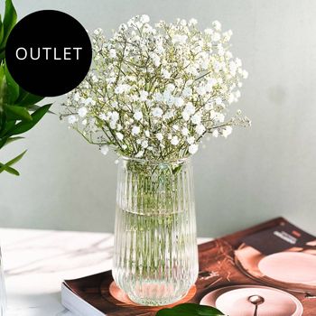 OUTLET Vaso de Vidro Canelado Slim 15cm - 550ml