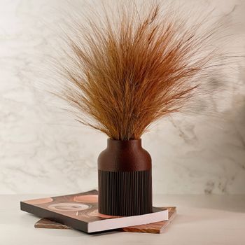 Vaso Canelado Textura Minimalista - Marrom