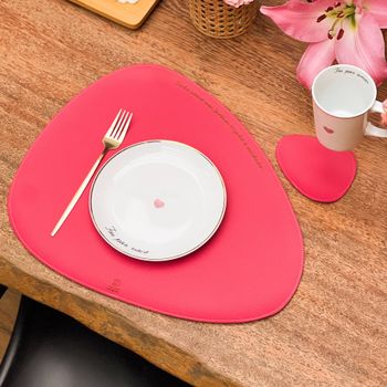 Americano e Porta Copos em Couro Ecológico - Jardim Regado