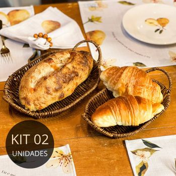 Kit 2 Cestas Ovais Rattan com Alça - Coleção Peras