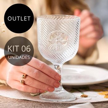 OUTLET Jogo 6 Taças de Vidro Bee Happy - Tuut 370ml