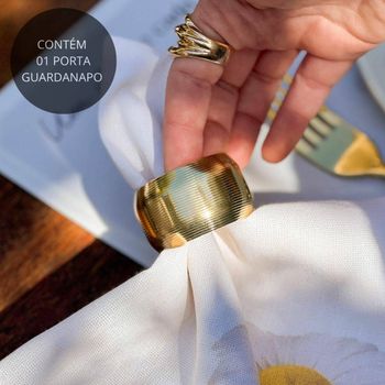 Porta Guardanapo em Metal Dourado