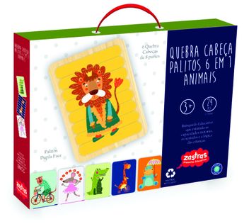 QUEBRA CABEÇA PALITOS 6 EM 1: ANIMAIS QUEBRA CABEÇA PALITOS 6 EM 1: ANIMAIS
