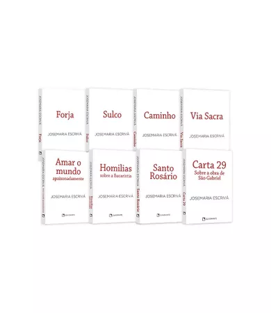 Coleção Completa Pocket São Josemaria Escrivá – 8 volumes — Capa branca