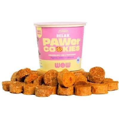 Petisco Natural WOW Pet Food PAWer Cookies Relax Fígado, Aveia e Cenoura para Cães 35g