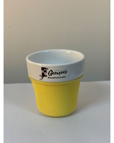 Coffee Cup com luva amarela