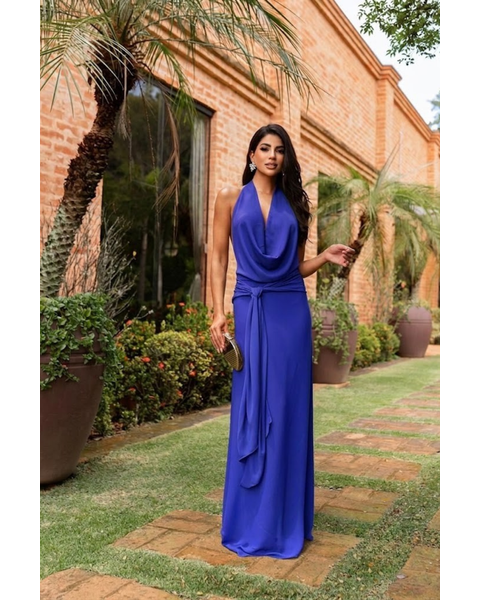Vestido Eduarda Azul Bic 