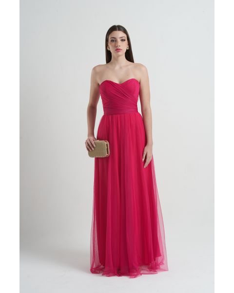 Vestido Laço Tule Pink