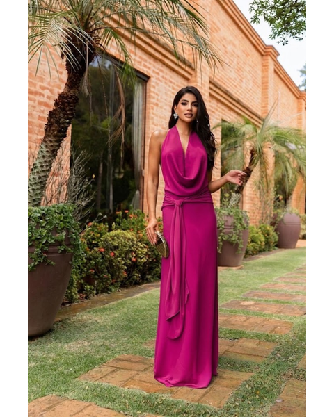 Vestido Eduarda Fúcsia 