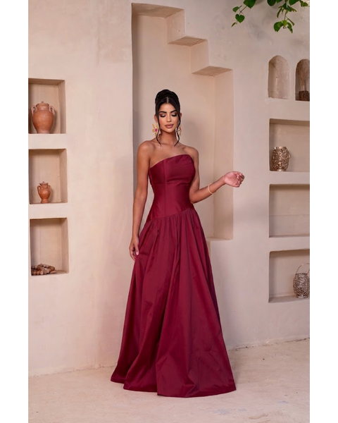 Vestido Abby Marsala 