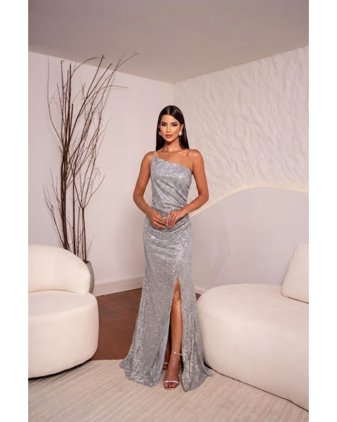 Vestido Glam Prata 