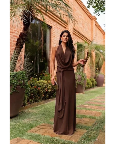 Vestido Eduarda Marrom 