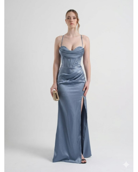 Vestido Grécia Azul Empoeirado