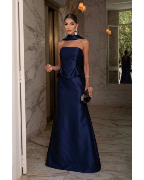 Vestido Peplum Marinho 