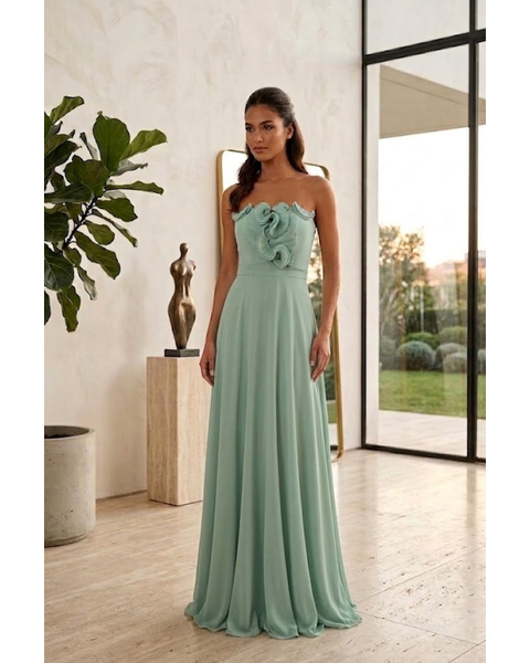 Vestido Plis Flor Menta 