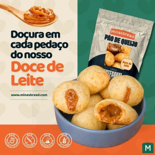 Pão de Queijo Recheado com Doce de Leite - 300g
