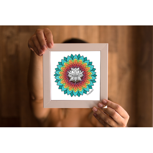 Mandala Flor de Lótus em Quadro Impresso 
