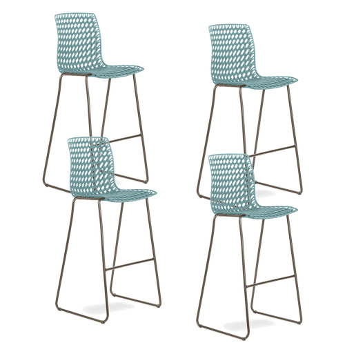 Conjunto com 4 banquetas Moiré Pistache