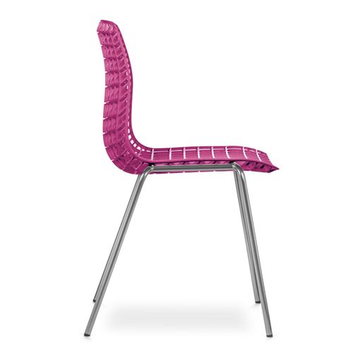 Cadeira Moiré Chrome Rose