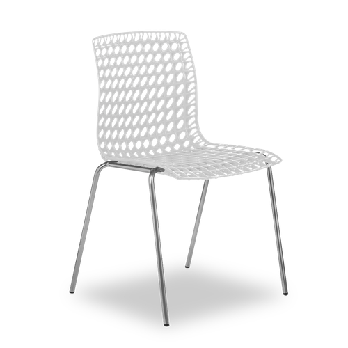 Conjunto com 4 Cadeiras Moiré White