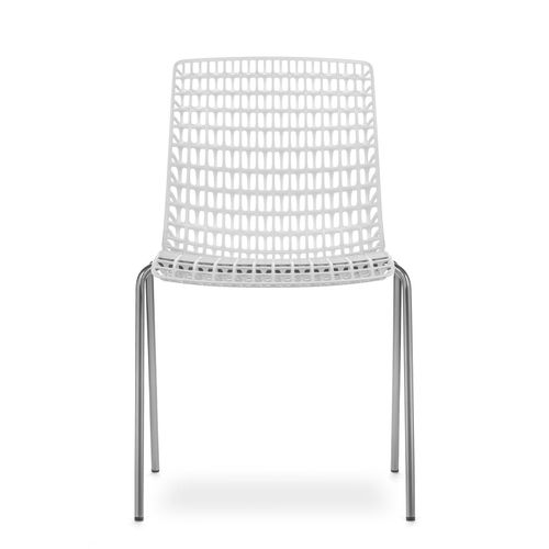 Cadeira Moiré Chrome White