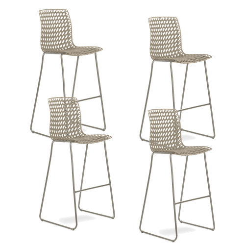 Conjunto com 4 banquetas Moiré Areia