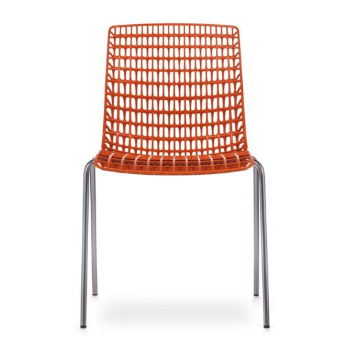Cadeira Moiré Chrome Orange