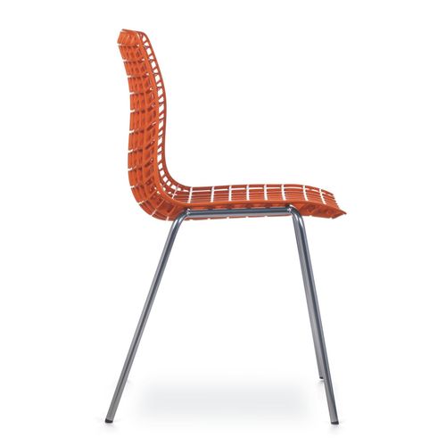 Cadeira Moiré Chrome Orange