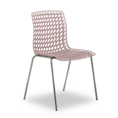 Conjunto com 4 Cadeiras Moiré Rosé