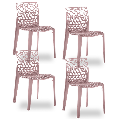 Conjunto com 4 Cadeiras Coral Rosé