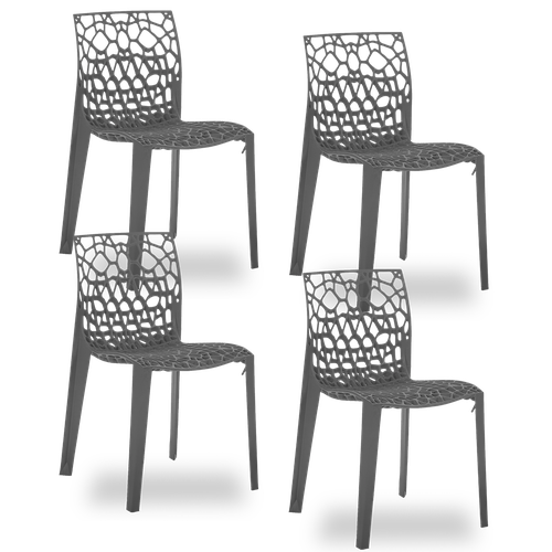 Conjunto com 4 Cadeiras Coral Grafite