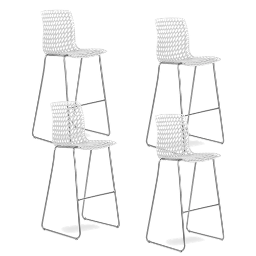 Conjunto com 4 banquetas Moiré White