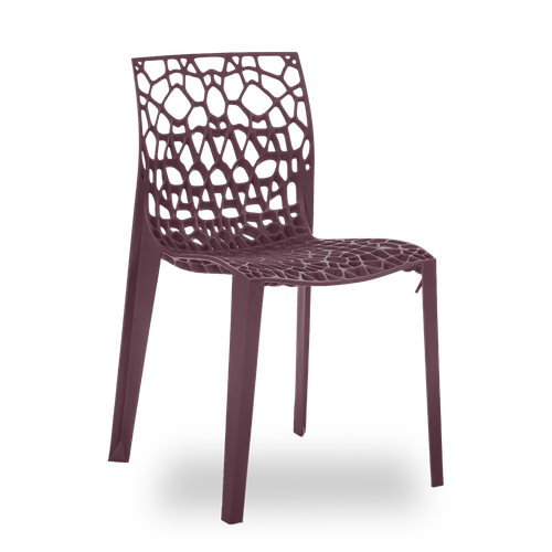 Conjunto com 4 Cadeiras Coral Vinho