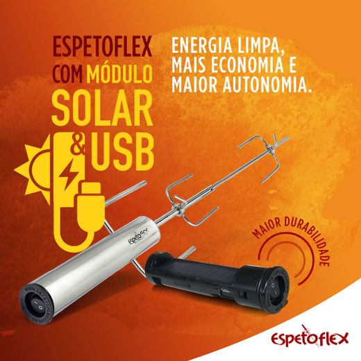 ESPETOFLEX COM MÓDULO RECARREGÁVEL USB/SOLAR