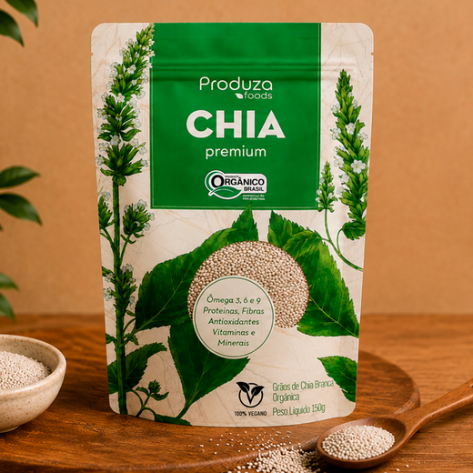 Chia Orgânica Branca Premium Produza Foods - 150g