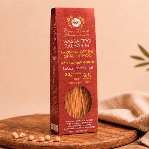 Macarrão Talharim Proteico de Grão-de-Bico Sem Glúten Ceres Brasil 200g