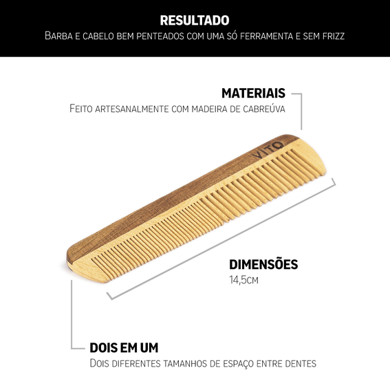 Pente Duplo para Cabelo e Barba