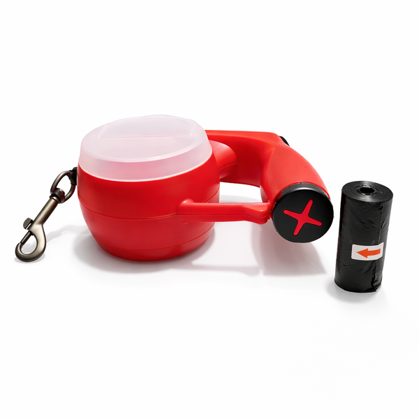 Guia Para Cachorros Retrátil de 4 Metros Com Lanterna Led - Vermelho