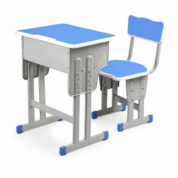 Mesa Infantil Escolar com Cadeira Altura Regulável Azul