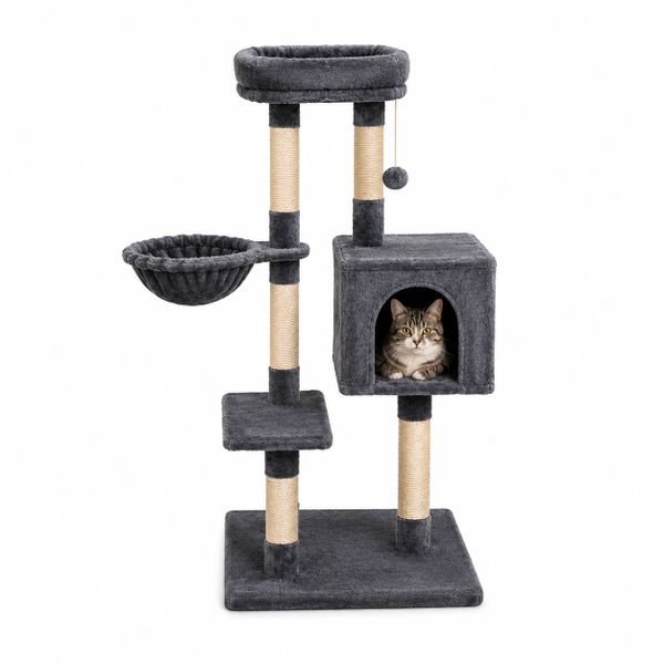 Arranhador Gatos Multinível Casinha Rede Sisal Premium 