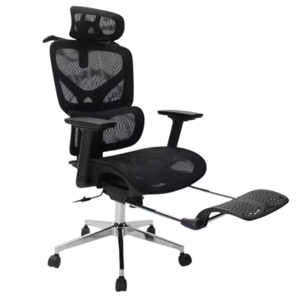 Cadeira Para Escritorio Ergonômica Premium Ajuste Lombar Preto Mesh